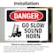 Signmission Go Slow Sound Horn, 14 in W x Rectangle, Vinyl Decal OS-2PACK-DS-D-1014-L-1283 - alternate 6